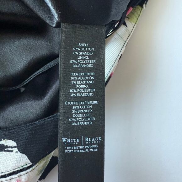 WHBM Black Floral Fit & Flare Dress 8 with Pockets Romantic Garden Party - Picture 11 of 14